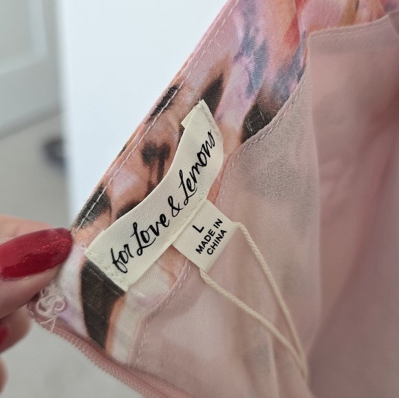 For Love & Lemons  Fallen Floral Mini Dress Large NWT - Picture 7 of 12